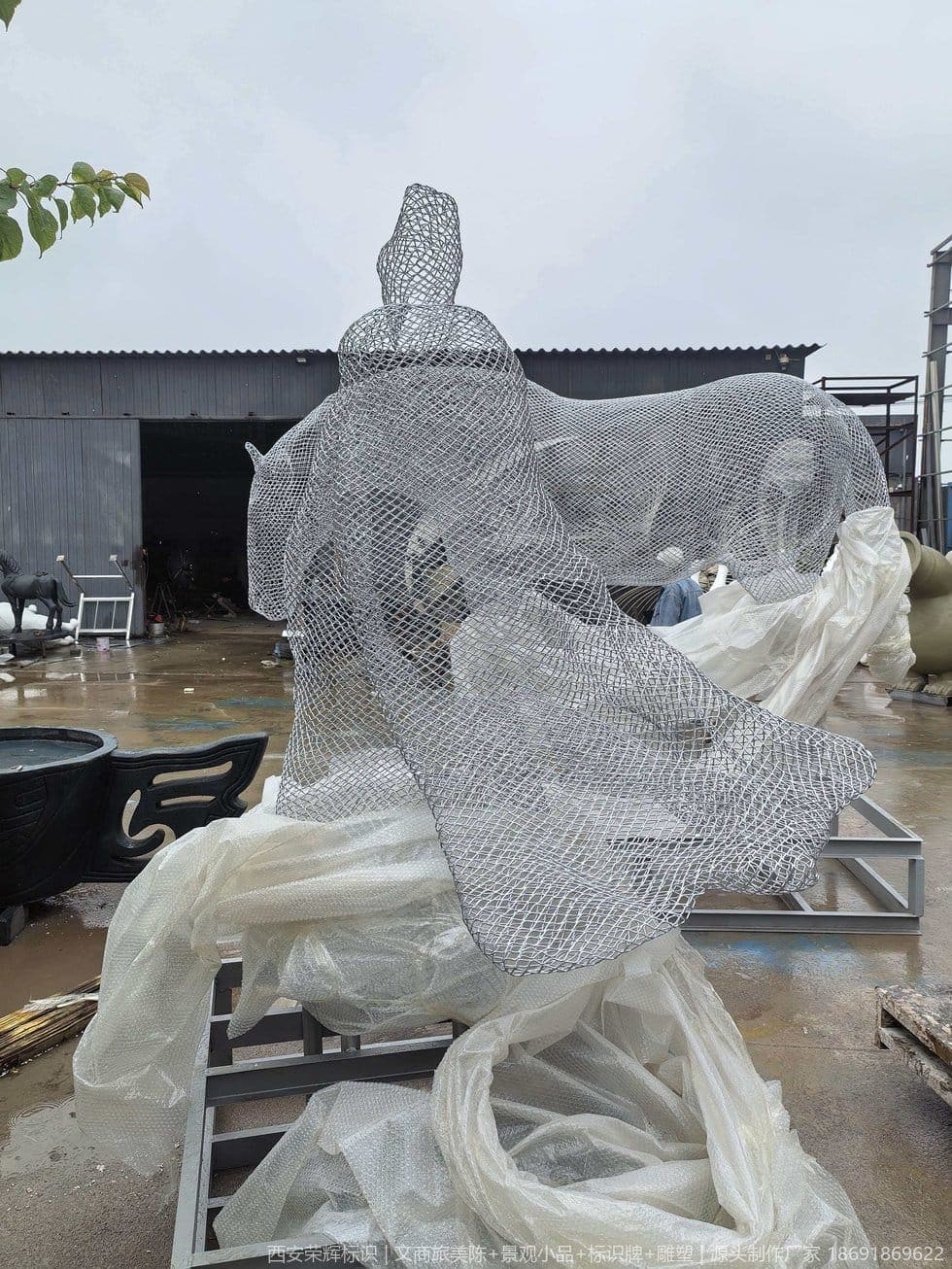 新疆吉木萨尔北庭故城景区不锈钢丝网雕塑(雕塑) 制作基地加工记录 第2张