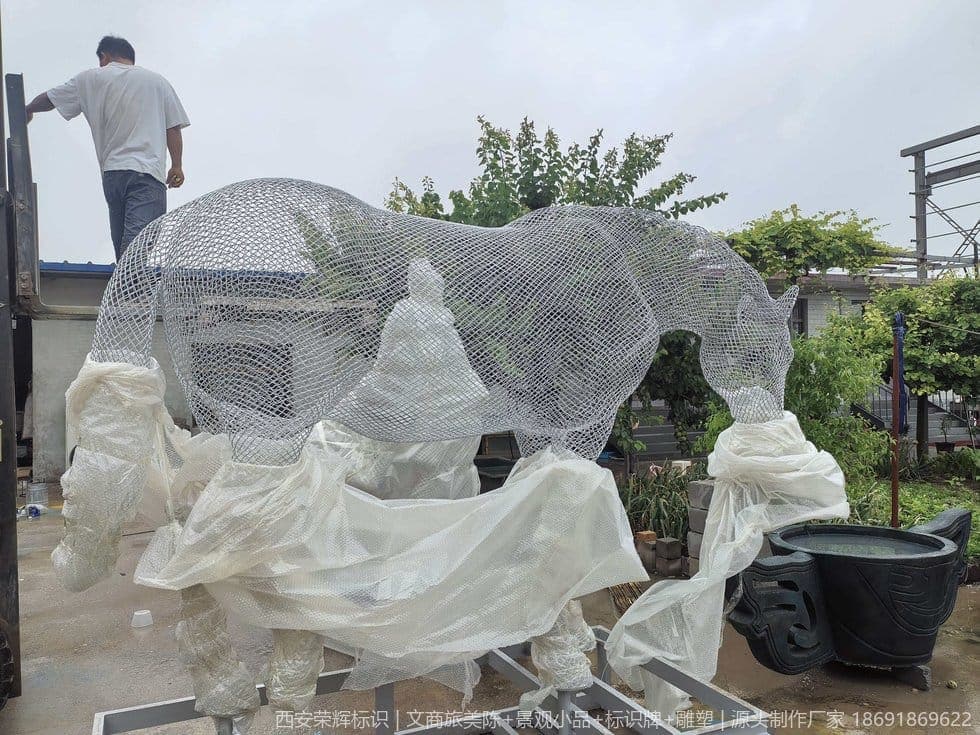 新疆吉木萨尔北庭故城景区不锈钢丝网雕塑(雕塑) 制作基地加工记录 第1张