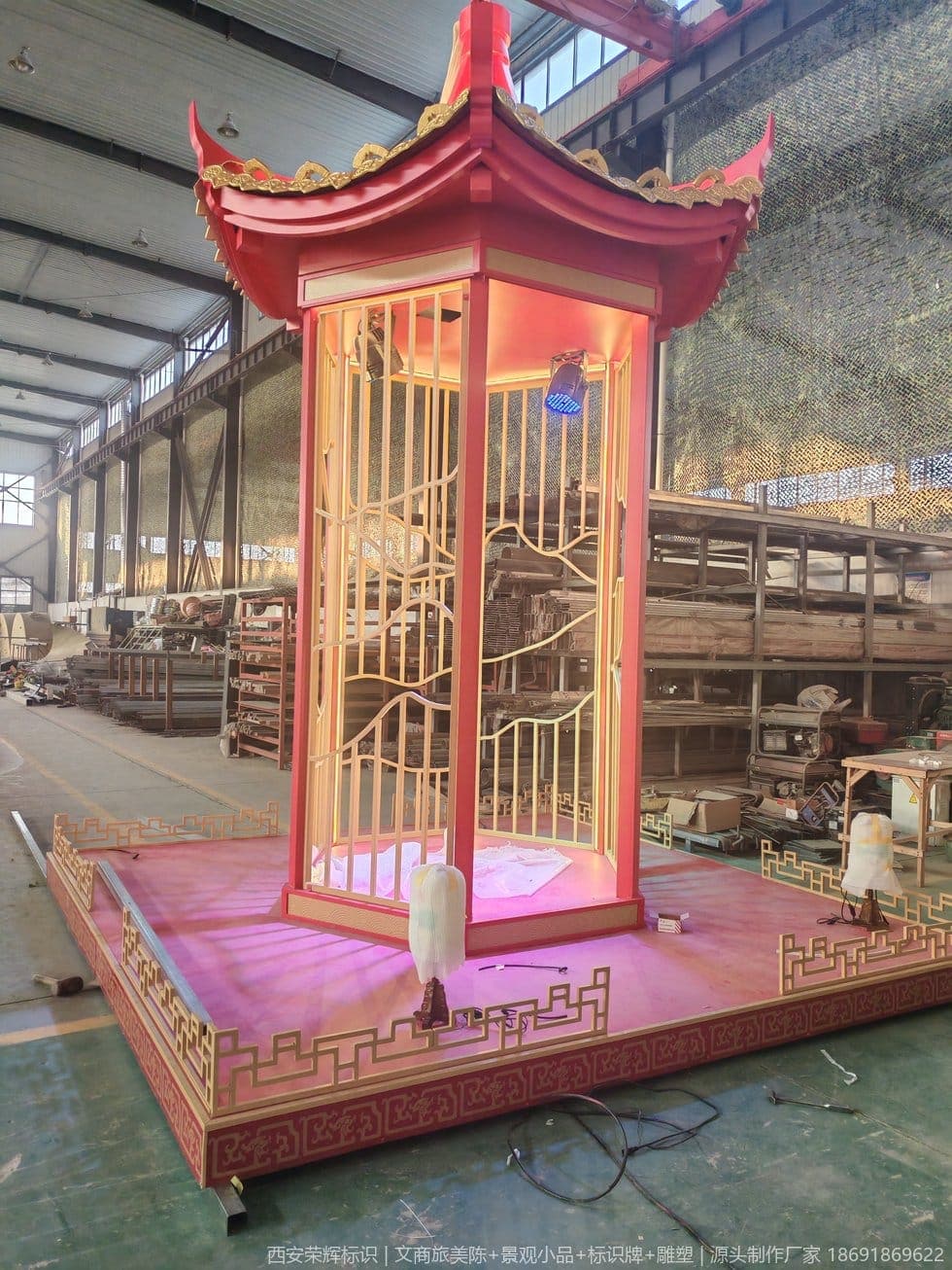 辽宁5A景区仿古演绎舞台(文商旅美陈) 现场安装与完景 第1张